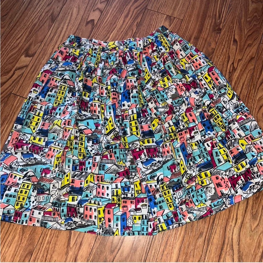 Yumi Colorful Cityscape Skirt